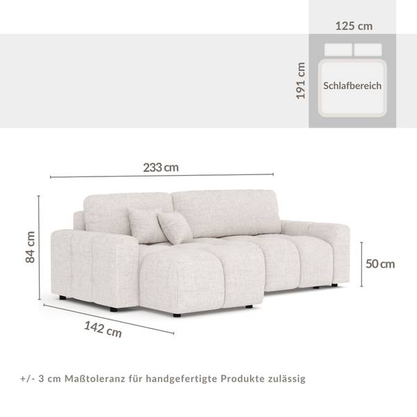 Ecksofa mit Schlaffunktion Ucci Beige