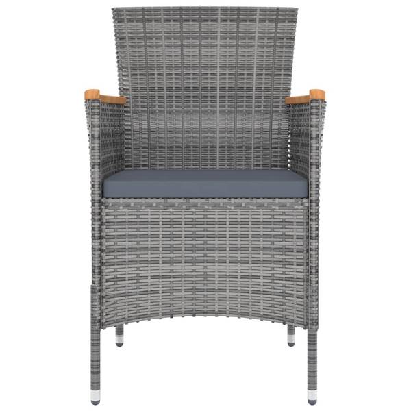 Garten-Essstühle 4er Set D1068 Grau - Rattan - 60 x 88 x 61 cm