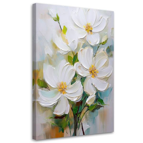 Wandbild gemalte blumen natur 80 x 120 cm