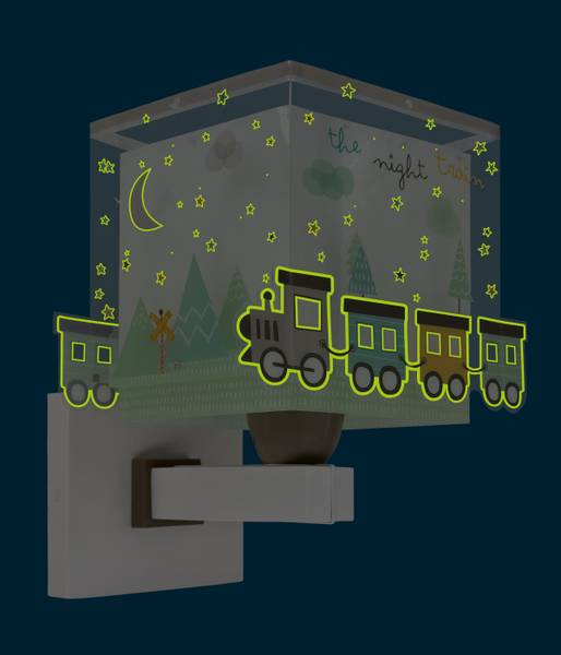 KinderWandleuchte Zug Grün - Kunststoff - 15 x 24 x 20 cm