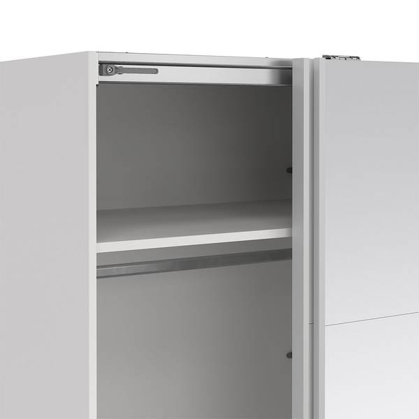 Kledingkast Bergamo wit - plaatmateriaal op houtbasis - textiel - 179 x 221 x 67 cm