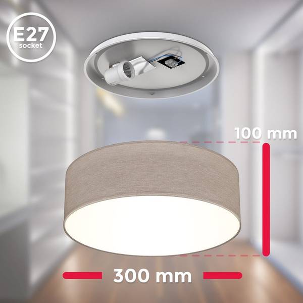 Deckenlampe BKL1217 Taupe - Durchmesser: 30 cm