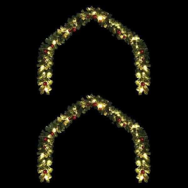 Weihnachtsgirlande 42016693 2er Set Grün - PVC - 24 x 1 x 2000 cm