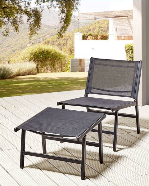 Chaise de jardin MARCEDDI Noir - Nombre de pièces dans le lot : 2