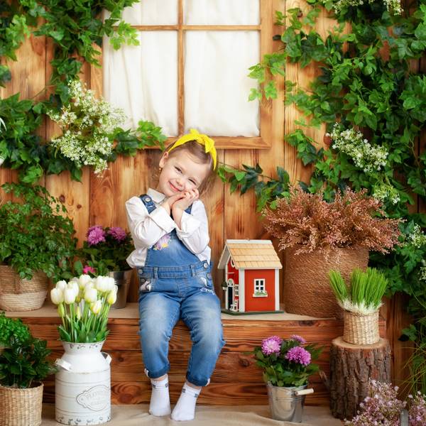 Decoratief vogelhuisje landhuis bruin - rood - wit - plaatmateriaal op houtbasis - 19 x 25 x 19 cm