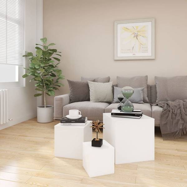 Beistelltische M663855 Weiß - Holzwerkstoff - 45 x 45 x 45 cm