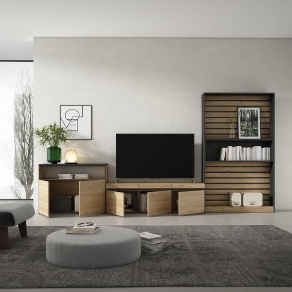 Eetkamerset Cozy Set van 3 zwart - bruin - melamine - 35 x 186 x 360 cm