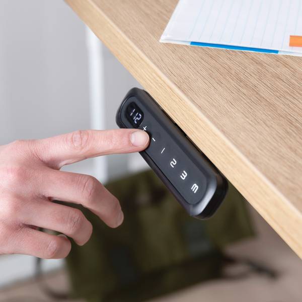 Höhenverstellbarer Tisch Homedesk mit MP Schwarz - Breite: 140 cm - Schwarz
