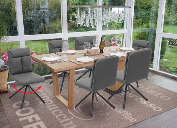 Esszimmerstuhl G58 (6er-Set) Grau - Textil - 50 x 90 x 65 cm