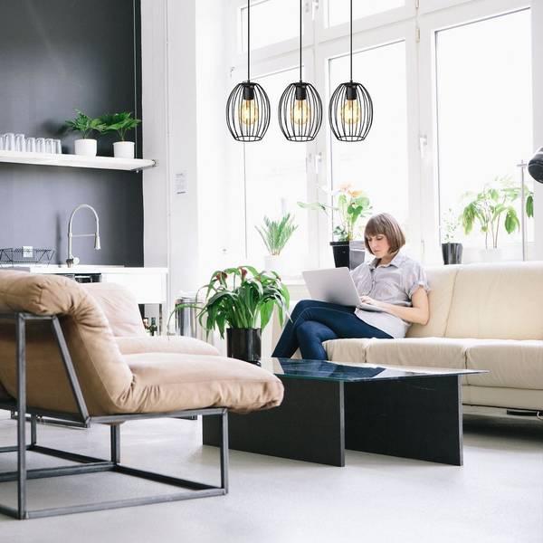 Pendellampe BKL1461 Schwarz - ABS - 18 x 112 x 70 cm