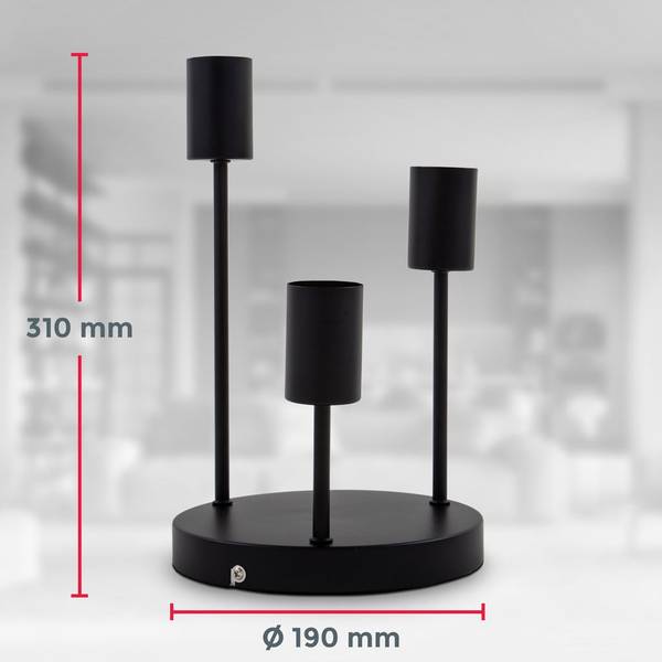 Deckenlampe Retrodesgin BKL1458 Schwarz - ABS - 19 x 31 x 19 cm