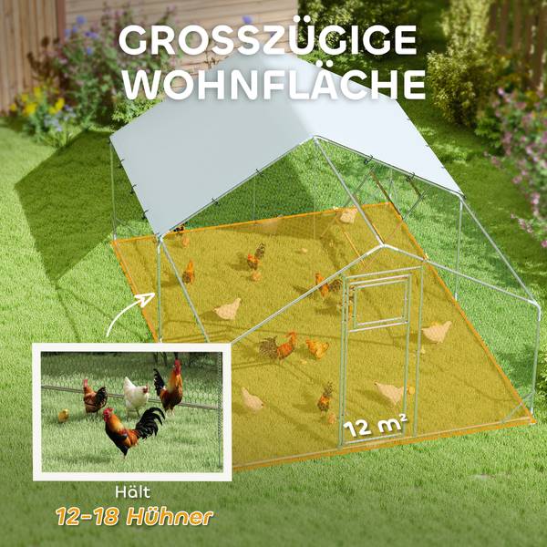 Hühnerstall D51-436V04SR Breite: 400 cm