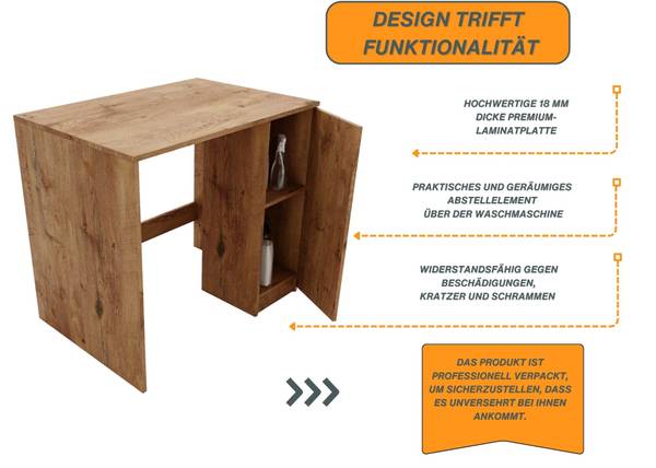 Waschmaschinenschrank Dallas Braun