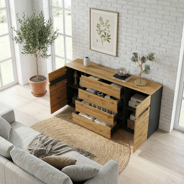 Sideboards Moonbow Braun - Holzwerkstoff - 160 x 80 x 40 cm