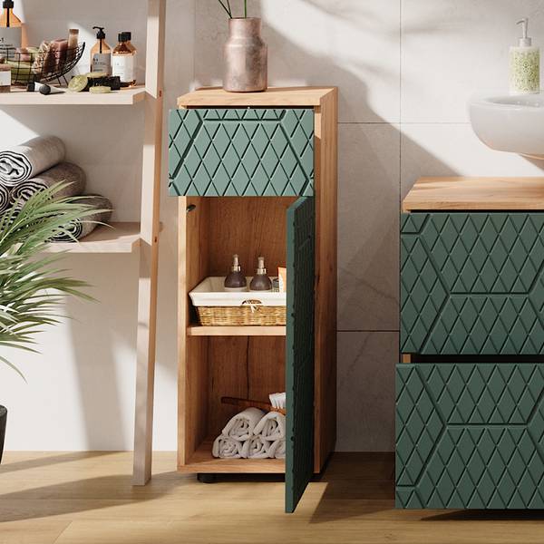 Midischrank Irma 42865 Grün - Eiche Dekor