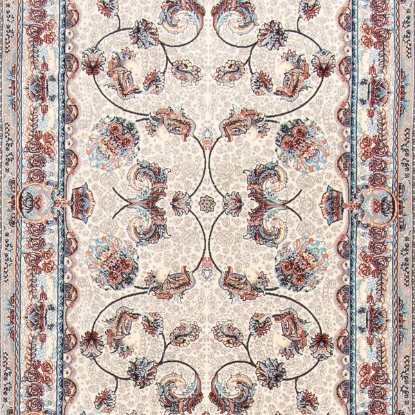 Orientteppich Roojan Weiß - Naturfaser - 100 x 1 x 200 cm