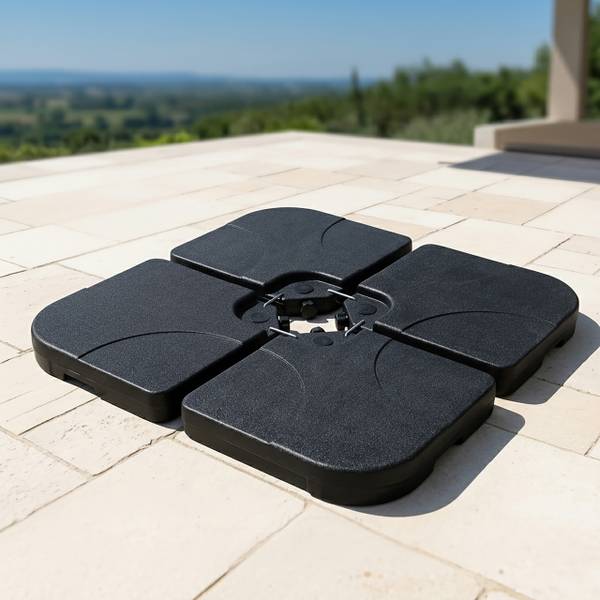 Contrepoids pour pied en croix, lot de 4 Noir - Fer - 50 x 8 x 50 cm