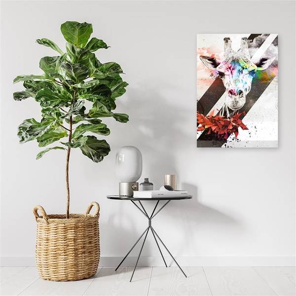 Wandbild abstrakte giraffe und formen 40 x 60 cm