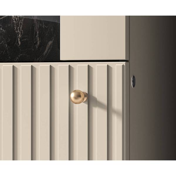 Vitrine SALOU-131-2 Beige - Holzwerkstoff - 55 x 190 x 40 cm