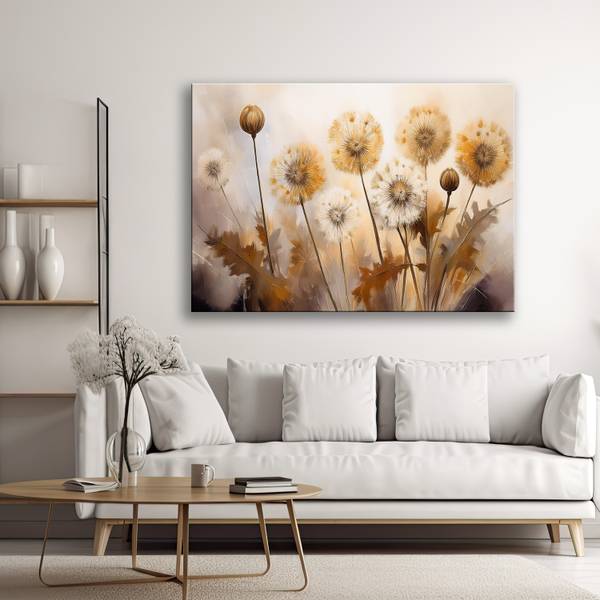Wandbild pusteblumen pflanzen blumen 90 x 60 cm
