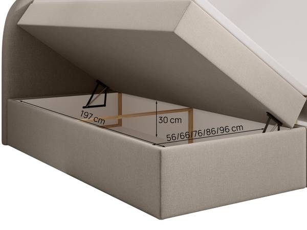 Boxspringbett ZEN mit Bettkasten Beige - Liegefläche Breite: 180 cm