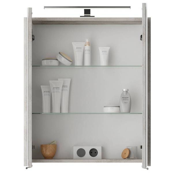 Badmöbel-Set VILLATORO-66-6 2er-Set Grau - Holzwerkstoff - 60 x 200 x 45 cm