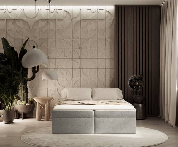 Boxspringbett Lennon Grau - Liegefläche Breite: 200 cm