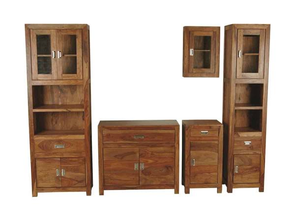 Waschbeckenunterschrank Bhatang Braun - Teakholz - 65 x 60 x 35 cm
