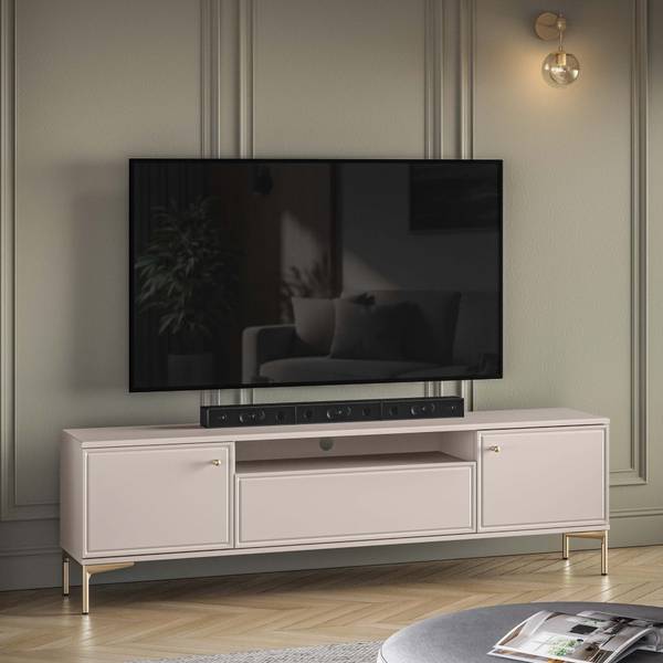 TV-Lowboard Sandro Grau - Aluminium - 180 x 53 x 34 cm