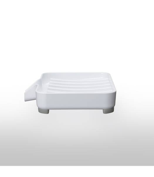 Seifenschale mit Gießschnabel Weiß - ABS - 10 x 2 x 11 cm