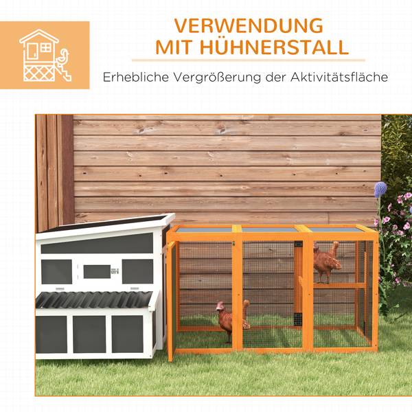 Hühnerstall D51-421V00OG Orange - Massivholz - 85 x 81 x 140 cm