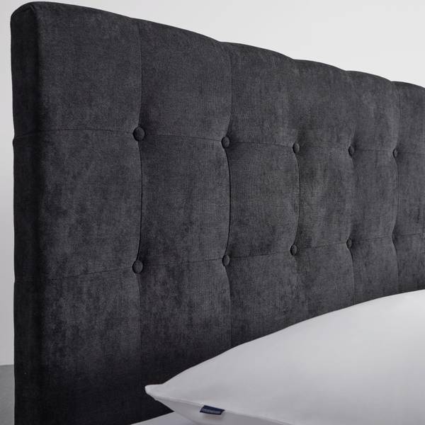 Polsterbett RONJA Schwarz - Metall - Textil - Holz teilmassiv - 187 x 1 x 180 cm