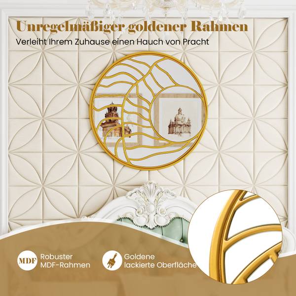 Wandspiegel TL32569SPNL goud - glas - 80 x 2 x 80 cm