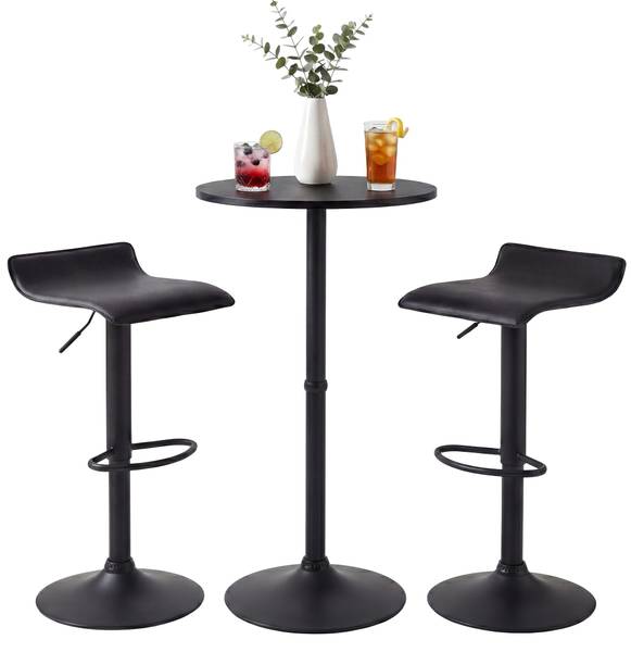 Bartisch Set Lumo (3-teilig) Schwarz