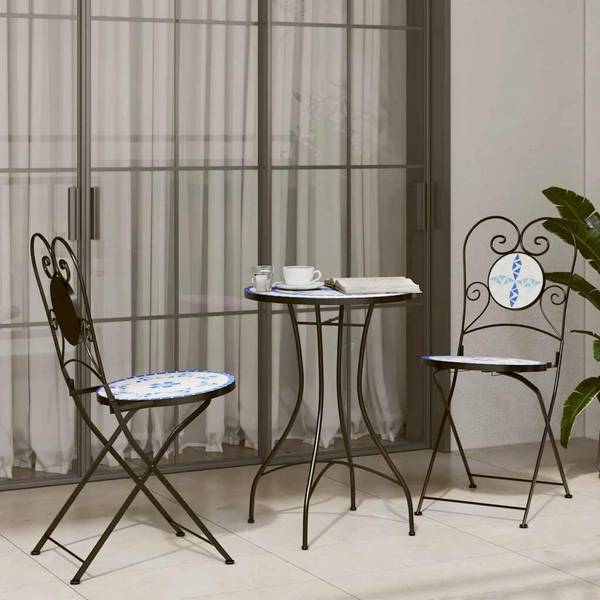 Bistro mosaïque 299764-1 lot de 3 Bleu - Blanc