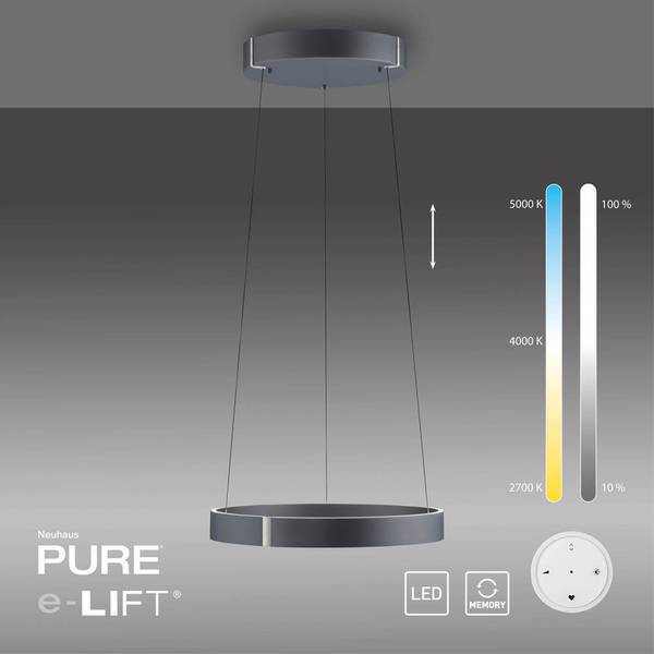 LED Pendellampe PURE E-Clipse elektrisch Anthrazit