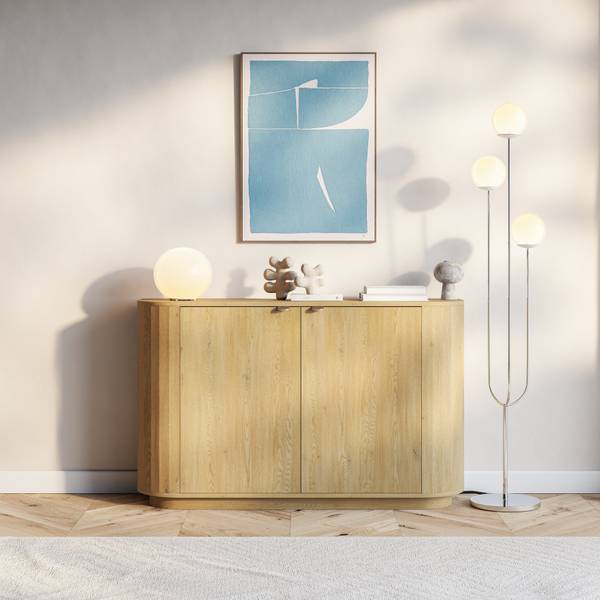 DRESSOIR CORU bruin - aluminium - melamine - 140 x 91 x 39 cm