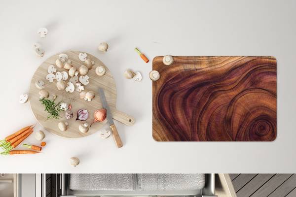 PLATZSETS Holzmaserung 6er-Set Braun - Vinyl - 45 x 30 x 1 cm