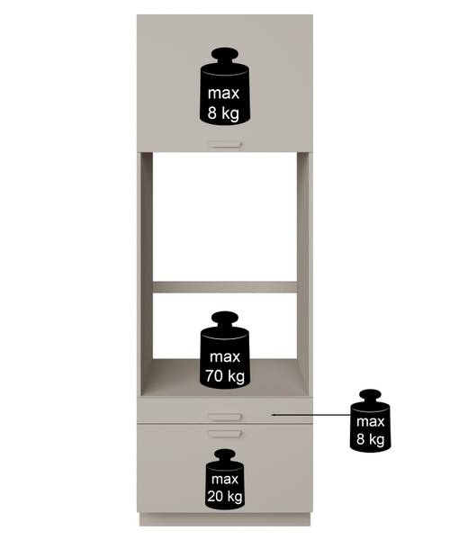 Waschmaschinenschrank HOLV Grau - Holzwerkstoff - 68 x 200 x 66 cm