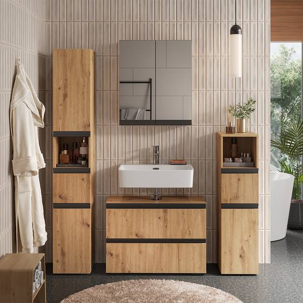 Badmöbel-Set Torren 59596 Braun - Holzwerkstoff - 60 x 58 x 35 cm