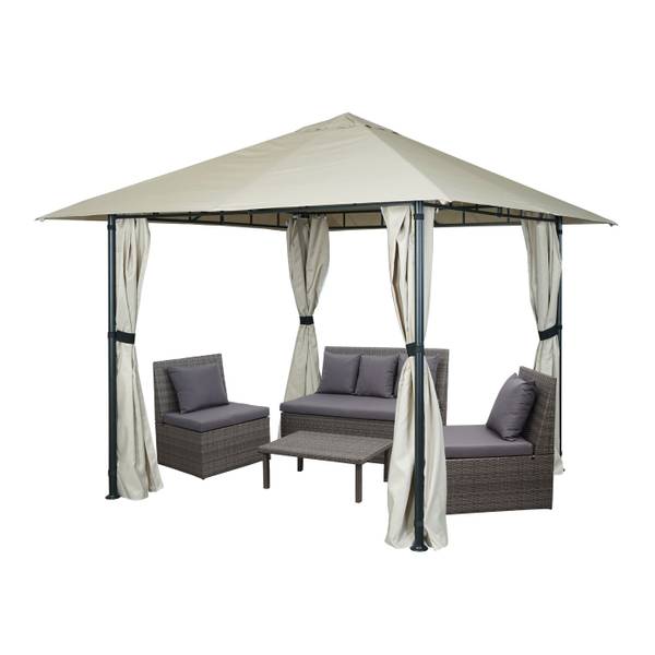 Pergola J63 Weiß - Stahl - 300 x 255 x 300 cm