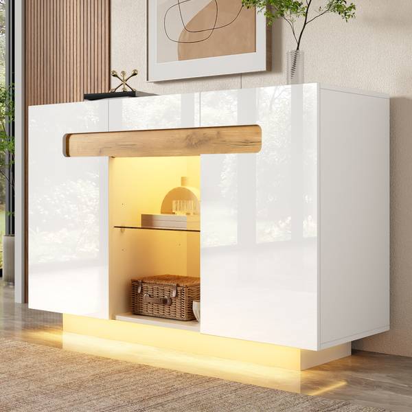 Sideboard GLOWMU Ⅲ Weiß - Holzwerkstoff - 120 x 80 x 40 cm