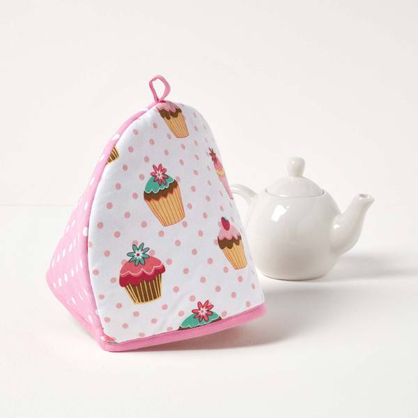 Teekannenwärmer Cupcakes Tea Cosy Pink - Baumwollstoff - 36 x 24 x 36 cm