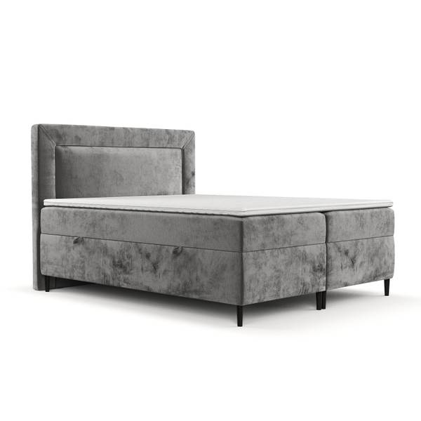 Boxspringbett Noble Bonellfederkern Grau - Liegefläche Breite: 180 cm
