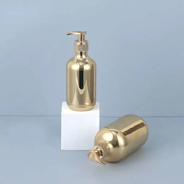 Zeepdispenser Glam goud - kunststof - 8 x 19 x 8 cm