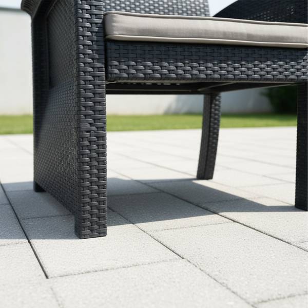 4-teiliges Gartenmöbel Set Rattan Schwarz - Grau - Polyester - 60 x 75 x 174 cm