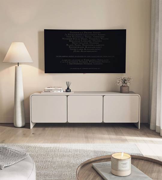 TV-Lowboard Lummo Grau - Melamin - 156 x 51 x 39 cm