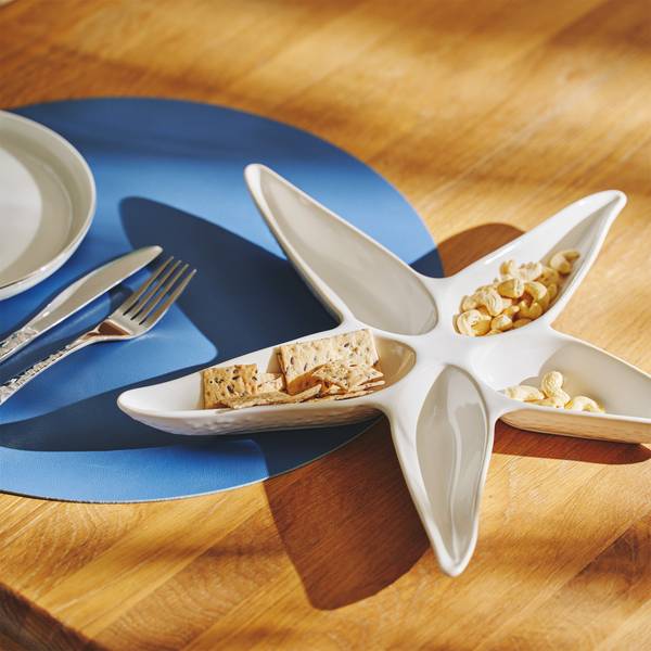 Servierteller Estrella Weiß - Porzellan - 34 x 4 x 37 cm