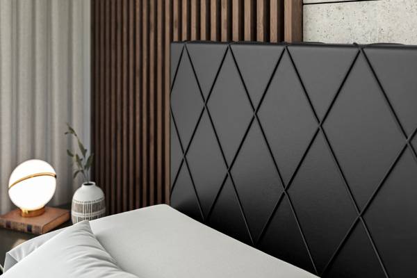 Boxspringbett LEPARO KING Hochglanz Schwarz - Breite: 160 cm