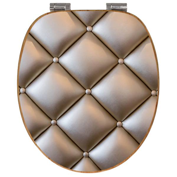 WC-Sitz mit Absenkautomatik Polster Bron Grau - Bambus - Holzwerkstoff - 38 x 5 x 49 cm